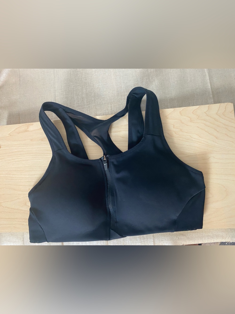 Nike Black Front-Zip Sports Bra